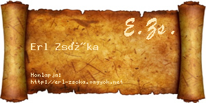 Erl Zsóka névjegykártya